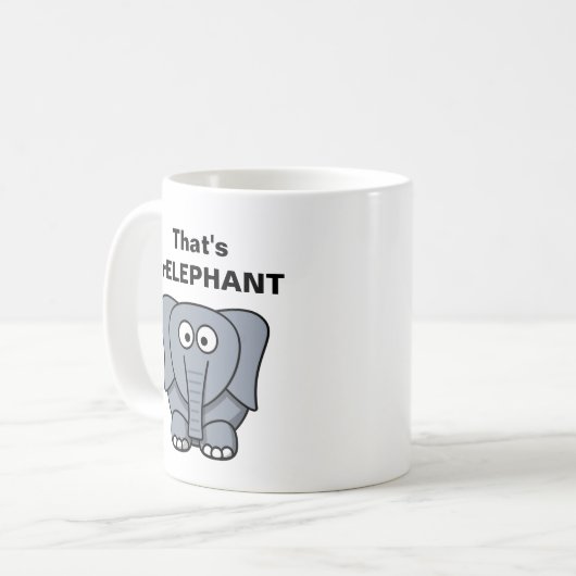 Das ist IrrELEPHANT Kaffeetasse (Vorderseite Links)