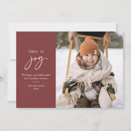 Das ist Joy Red Minimalistisch Foto Feiertagskarte