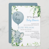 Das ist Junge! Niedliches kleines Elefantenbaby mi Einladung (Vorne/Hinten)