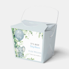 Das ist Junge! Niedliches kleines Elefantenbaby mi Geschenkschachtel