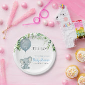 Das ist Junge! Niedliches kleines Elefantenbaby mi Pappteller (Party)