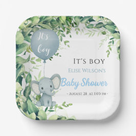 Das ist Junge! Niedliches kleines Elefantenbaby mi Pappteller