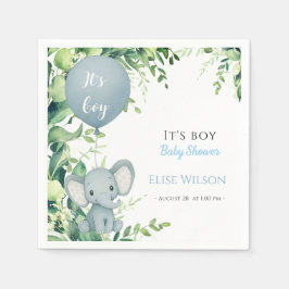 Das ist Junge! Niedliches kleines Elefantenbaby mi Serviette