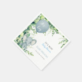 Das ist Junge! Niedliches kleines Elefantenbaby mi Serviette (Ecke)