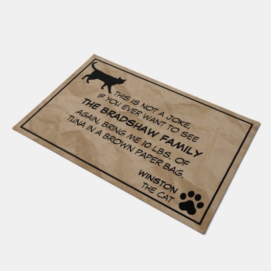 Das ist keine Joke Cat Doormat Fußmatte (Schrägansicht)