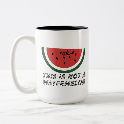 Das ist keine Wassermelone - Palästina-Wassermelon Zweifarbige Tasse (Links)