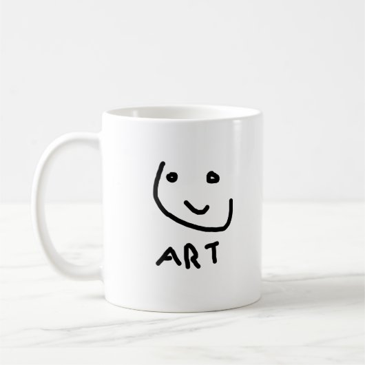 Das ist Kunst, lustiges Gesicht Kaffeetasse (Links)