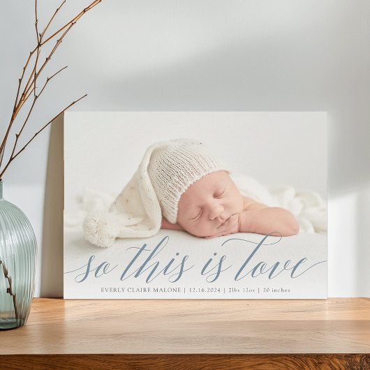 Das ist Liebe Foto Birth Ankündigung