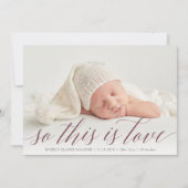 Das ist Liebe Foto Birth Ankündigung (Vorderseite)