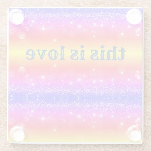 Das ist Liebe Rainbow Sparkle Drink Untersetzer (Rückseite)