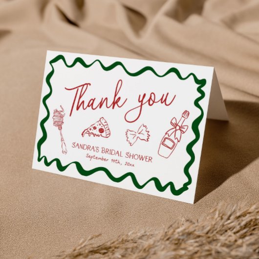 Das ist mehr italienische Liebe und Pizza-Brautpar Dankeskarte