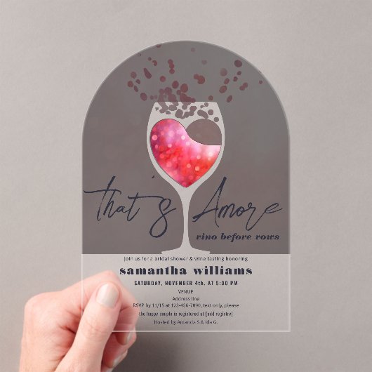 Das ist mehr italienischer Vino vor Vows Brautpart Acryleinladungen (Insitu (Handheld))