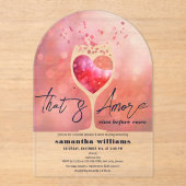 Das ist mehr italienischer Vino vor Vows Brautpart Acryleinladungen (Vorderseite)