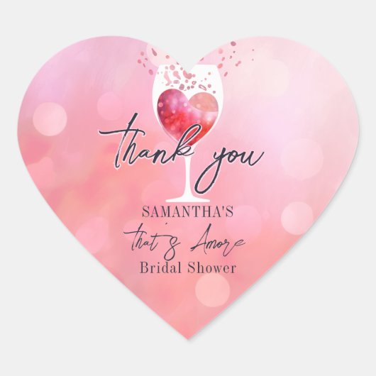 Das ist mehr italienischer Vino vor Vows Brautpart Herz-Aufkleber (Vorderseite)