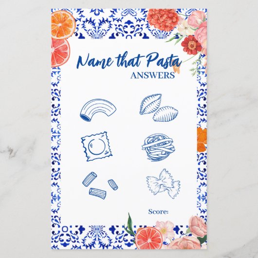 Das ist mehr Name, dass Pasta Brautparty-Spiel (Vorderseite)