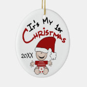 Das ist mein 1. Weihnachtsgeschenk Keramik Ornament (Rechts)