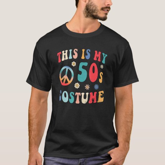 Das ist mein 50er Kostüm Hippie Peace Groovy Hallo T-Shirt (Vorderseite)