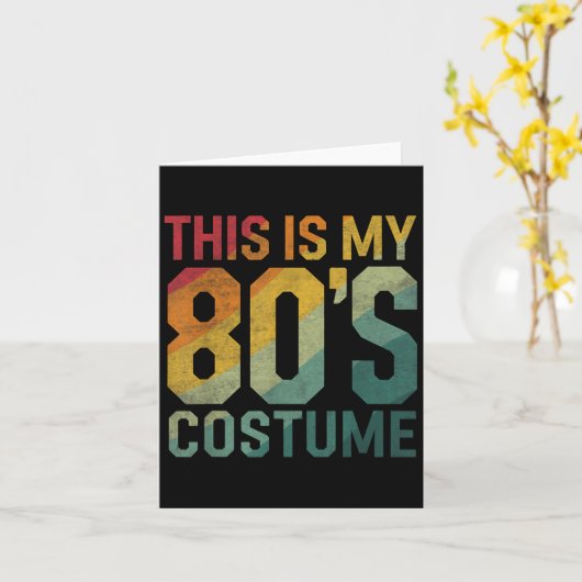 Das ist mein 80er-Kostüm 1980er Mode Retro Hallowe Karte (Gelbe Blume)