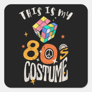 Das ist mein 80er-Kostüm Grunge-Effekt Quadratischer Aufkleber