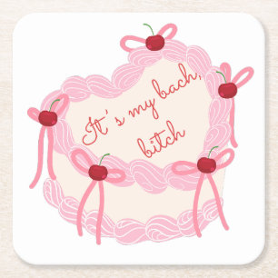 Das ist mein Bachelorette Coquette Cake Brautpar Rechteckiger Pappuntersetzer
