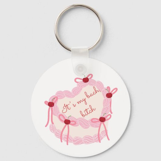 Das ist mein Bachelorette | Coquette Cake Brautpar Schlüsselanhänger (Vorderseite)