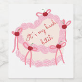 Das ist mein Bachelorette | Coquette Cake Brautpar Weinetikett (Einzelnes Label)