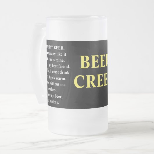 DAS IST MEIN BIER. Es gibt viele solche Dinge, abe Mattglas Bierglas (Vorderseite Links)