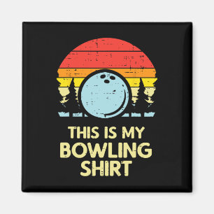 Das ist mein Bowling Shirt Retro Bowler Men Ki Magnet