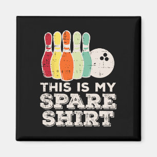 Das ist mein Bowling Spare Shirt Retro Bowler Men Magnet
