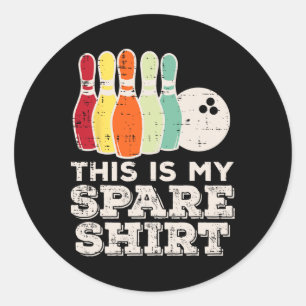 Das ist mein Bowling Spare Shirt Retro Bowler Men Runder Aufkleber