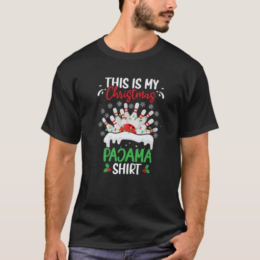 Das ist mein Bowling Xmas Bowling Team Bow T-Shirt (Vorderseite)