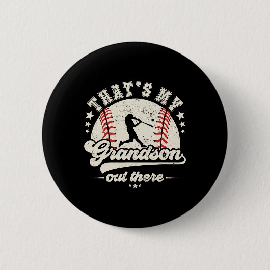 Das ist mein Enkel da draußen Baseball Großmutter Button (Vorderseite)
