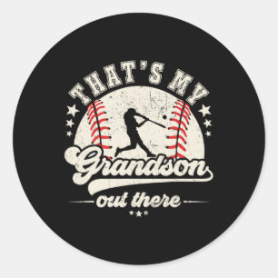 Das ist mein Enkel da draußen Baseball Großmutter  Runder Aufkleber