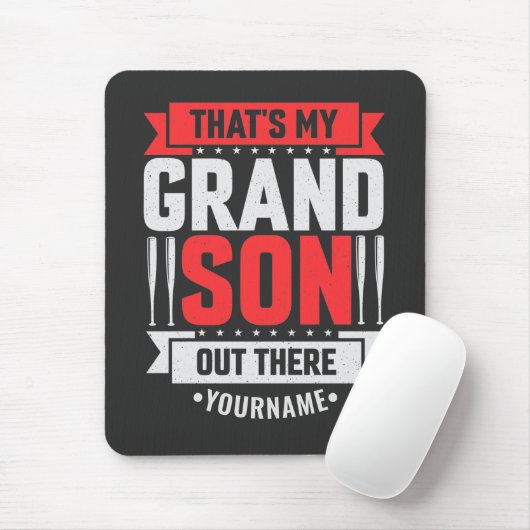 Das ist mein Enkel da draußen Baseball Mousepad (Mit Mouse)