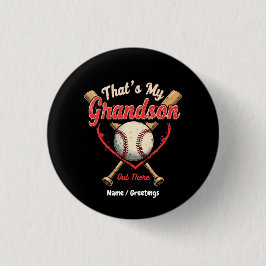 Das ist mein Enkel da draußen Baseball Oma Funny Button