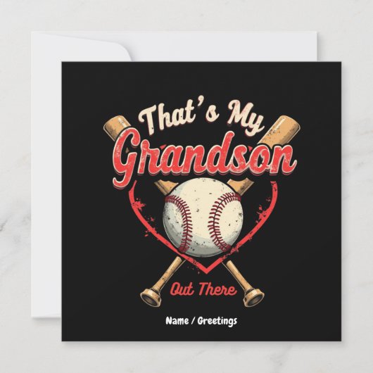 Das ist mein Enkel da draußen Baseball Oma Funny Einladung (Vorderseite)