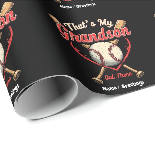 Das ist mein Enkel da draußen Baseball Oma Funny Geschenkpapier (Rolleneckpunkt)