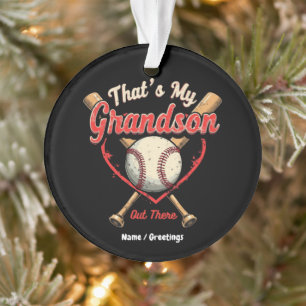 Das ist mein Enkel da draußen Baseball Oma Funny Ornament