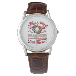 Das ist mein Enkel dort Baseball-Oma Armbanduhr