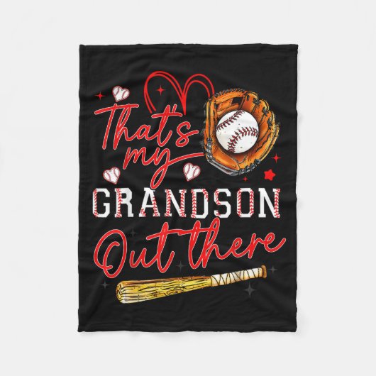 Das ist mein Enkel dort Baseball Oma Mutter Fleecedecke (Vorderseite)