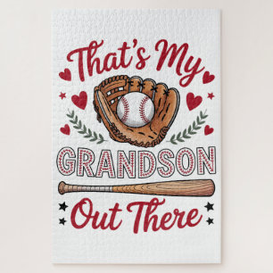 Das ist mein Enkel dort Baseball-Oma Puzzle