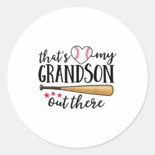 Das ist mein Enkel dort Baseball-Oma-Truppe Runder Aufkleber