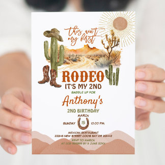 Das ist mein erster Rodeo 2. Geburtstag Party Cowb Einladung