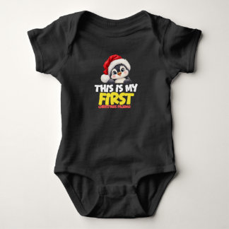 Das ist mein erstes Weihnachtspyjama für Kinder Baby Strampler