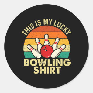 Das ist mein Glück im Bowling Shirt - Bowler Bowli Runder Aufkleber