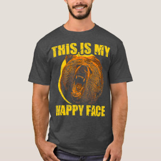 Das ist mein glücklicher Gesichtsbär, der sich gri T-Shirt