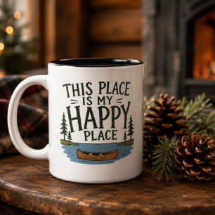 Das ist mein glücklicher Ort Deerwood Lake Zweifarbige Tasse
