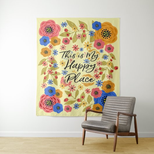 Das ist mein glücklicher Ort groß Wandteppich (Beispiel)