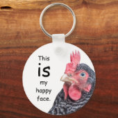 Das ist mein glückliches Gesicht. Grumpiges Huhn. Schlüsselanhänger (Vorderseite)