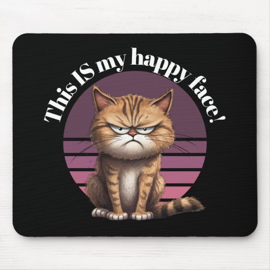 Das ist mein glückliches Gesicht! Grumpy Cat Dark Mousepad (Vorne)